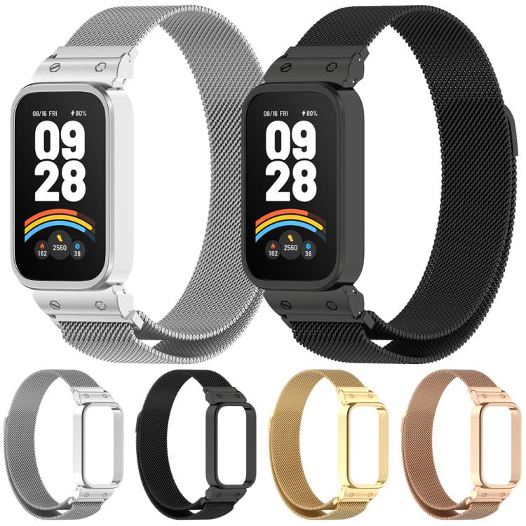 xDfind Watch Frame Integrated Milan Magnetic Metal Watch Band, For Redmi Watch 6 / 5 / Xiaomi Band 9 Pro, For Redmi Band 3 / Xiaomi Smart Band 9 Active, For Redmi Band 2 / Xiaomi Smart Band 8 Active
