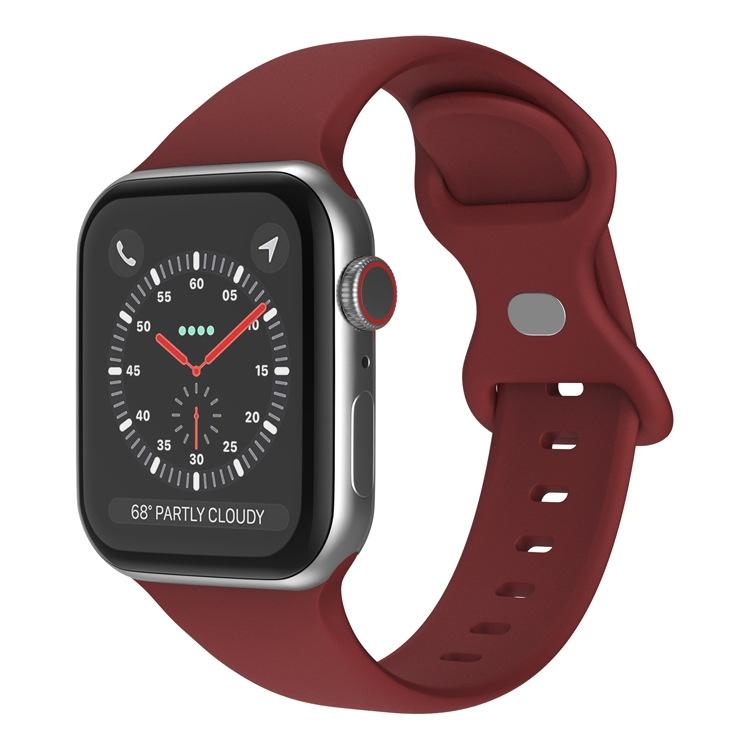 xDfind Butterfly Buckle Silicone Watch Band, For Apple Watch 46mm / 49mm / 45mm / 44mm, For Apple Watch 42mm / 41mm / 40mm / 38mm