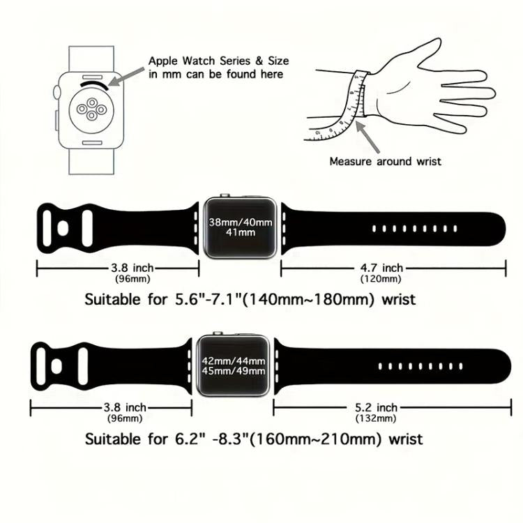 xDfind Butterfly Buckle Silicone Watch Band, For Apple Watch 46mm / 49mm / 45mm / 44mm, For Apple Watch 42mm / 41mm / 40mm / 38mm