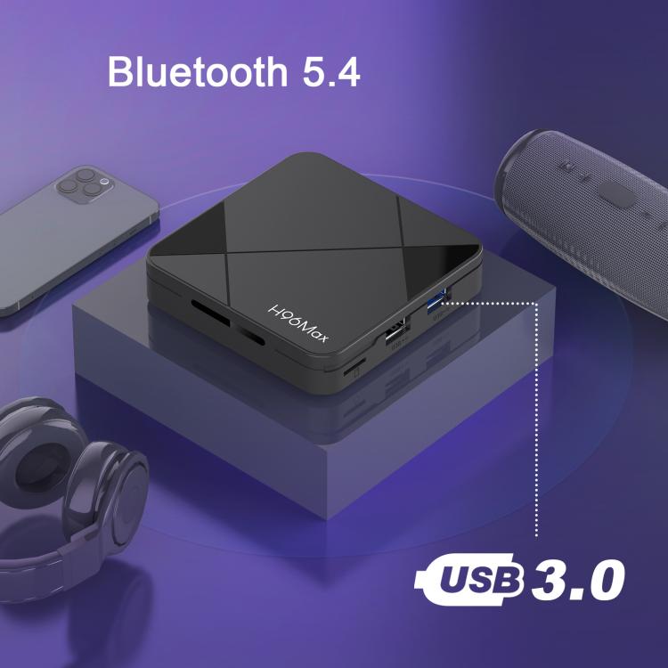 H96Max 4K UHD Android 14 Smart TV Box with Remote Control, RK3518 Quad-Core, 1GB+8GB, 2GB+16GB