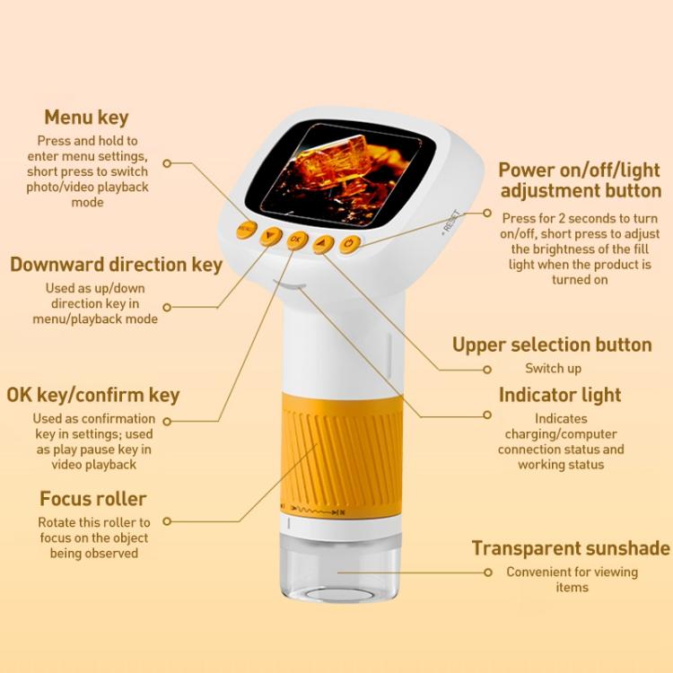 CM5 2.0 inch Screen HD Digital Electron Microscope