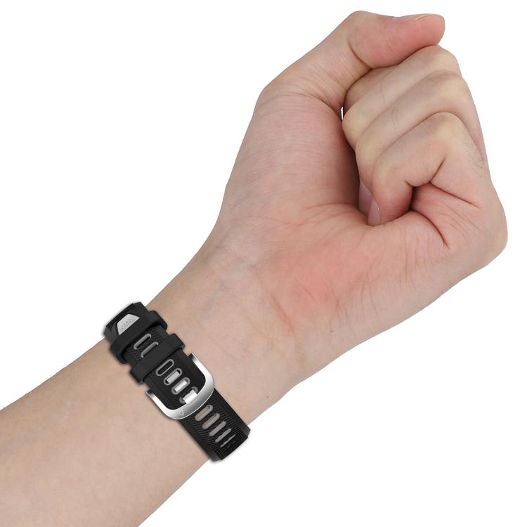 xDfind Sports Two-Color Steel Buckle Silicone Watch Band, For Garmin 20mm