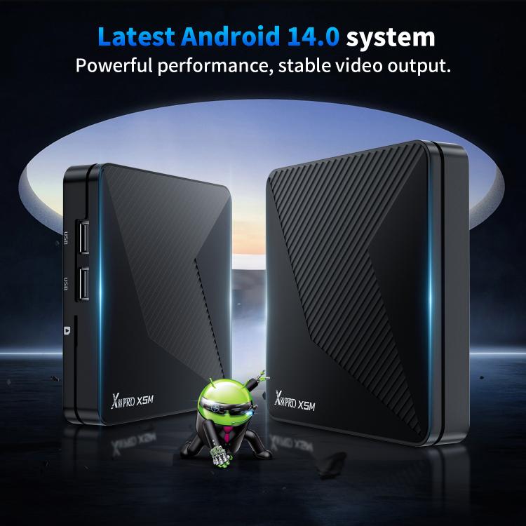 X88 Pro X5M Android 14.0 Smart TV Box, S905X5M 2.0GHz 64-bit Quad-core Cortex-A55, 2GB+16GB, 4GB+64GB
