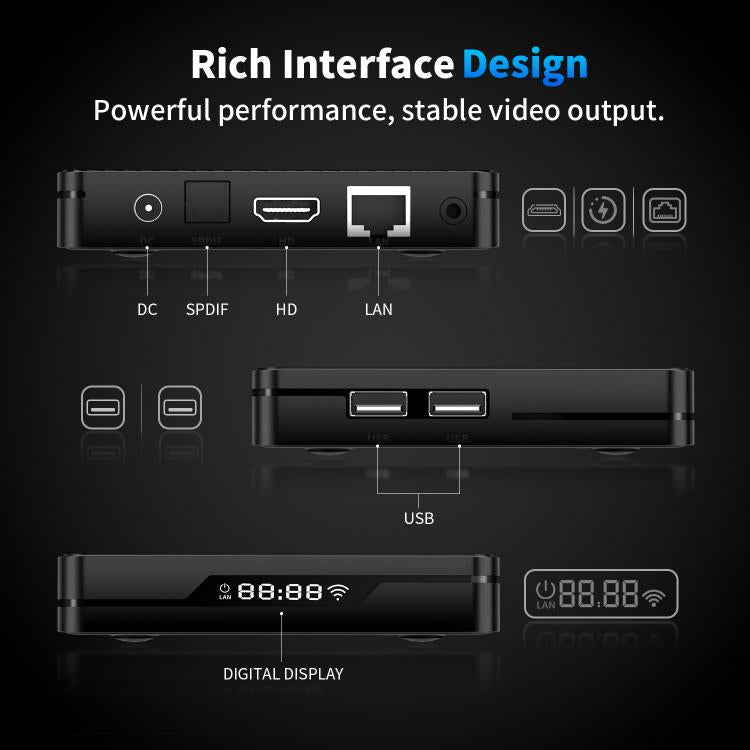 X88 Pro X5M Android 14.0 Smart TV Box, S905X5M 2.0GHz 64-bit Quad-core Cortex-A55, 2GB+16GB, 4GB+64GB