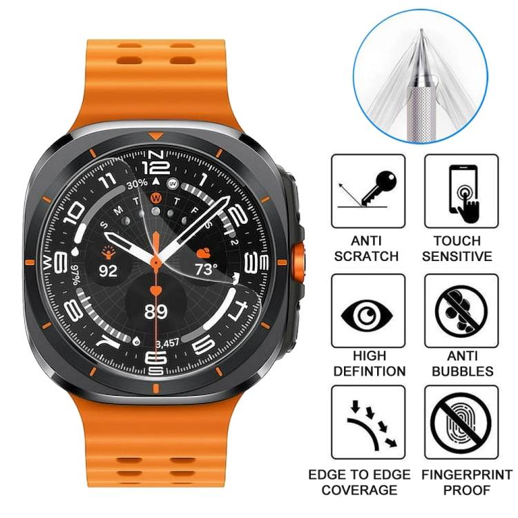 5pcs xDfind Soft Hydrogel Film Full Cover Front Protector, For Samsung Galaxy Watch Ultra / Ultra 2025, For Samsung Galaxy Watch8 Classic 46mm, For Samsung Galaxy Watch8 44mm, For Samsung Galaxy Watch8 40mm, For Samsung Galaxy Watch7 44mm...