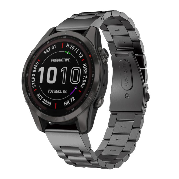 xDfind Three Beads Quick Release Metal Watch Band, For Garmin Fenix 8/7X/6X/5X 26mm, For Garmin Fenix 8/7/6/5 22mm, For Garmin Fenix 8/7S/6S/5S 20mm, For Garmin Forerunner 45/45S/Swim2, For Garmin Forerunner 220/735/735XT/230/235...