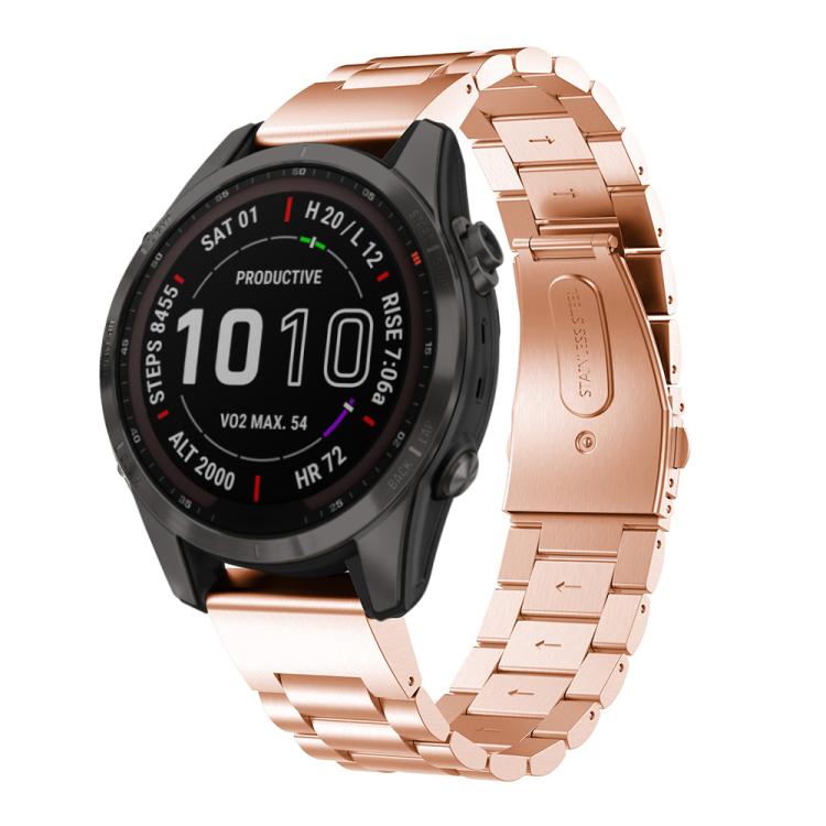 xDfind Three Beads Quick Release Metal Watch Band, For Garmin Fenix 8/7X/6X/5X 26mm, For Garmin Fenix 8/7/6/5 22mm, For Garmin Fenix 8/7S/6S/5S 20mm, For Garmin Forerunner 45/45S/Swim2, For Garmin Forerunner 220/735/735XT/230/235...