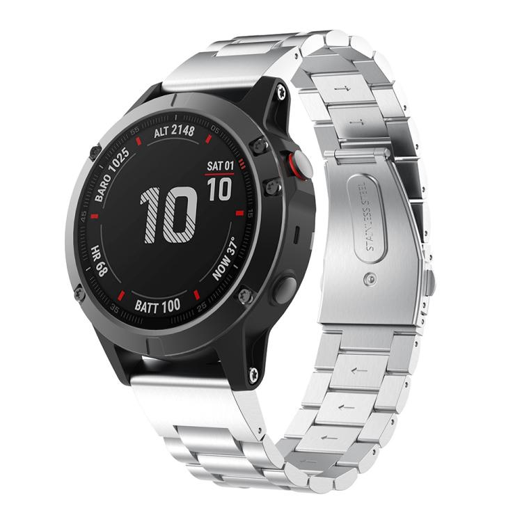 xDfind Three Beads Quick Release Metal Watch Band, For Garmin Fenix 8/7X/6X/5X 26mm, For Garmin Fenix 8/7/6/5 22mm, For Garmin Fenix 8/7S/6S/5S 20mm, For Garmin Forerunner 45/45S/Swim2, For Garmin Forerunner 220/735/735XT/230/235...