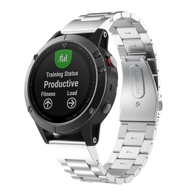 xDfind Three Beads Quick Release Metal Watch Band, For Garmin Fenix 8/7X/6X/5X 26mm, For Garmin Fenix 8/7/6/5 22mm, For Garmin Fenix 8/7S/6S/5S 20mm, For Garmin Forerunner 45/45S/Swim2, For Garmin Forerunner 220/735/735XT/230/235...
