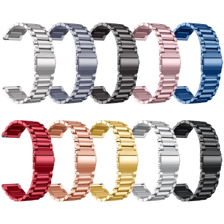 xDfind Three Beads Stainless Steel Watch Band, 14mm, 18mm, 20mm