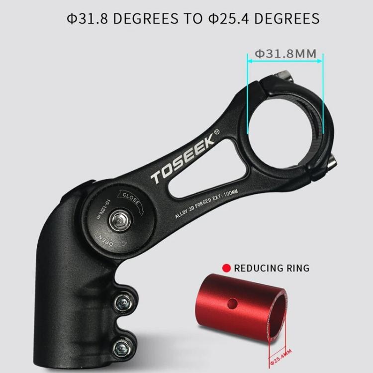 TOSEEK ST003 Aluminum Alloy Adjustable Angle Mountain Bike Stem, 80mm, 100mm, 130mm