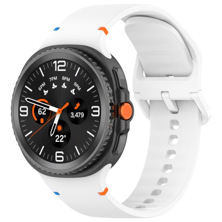 For Samsung Galaxy Watch8 Classic 46mm / Watch8 44mm / 40mm xDfind Stitched Solid Color Silicone Watch Band, 20mm