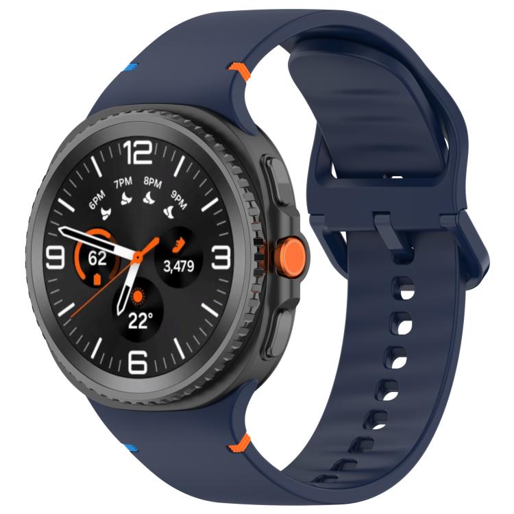 For Samsung Galaxy Watch8 Classic 46mm / Watch8 44mm / 40mm xDfind Stitched Solid Color Silicone Watch Band, 20mm