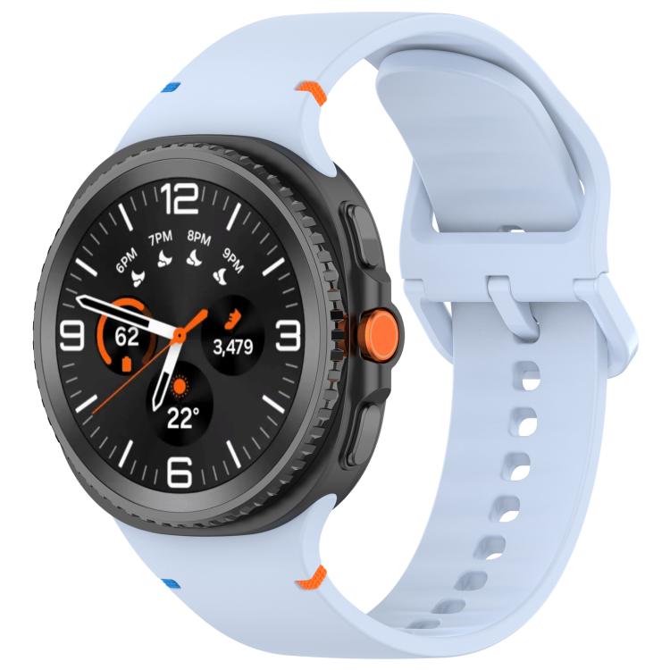 For Samsung Galaxy Watch8 Classic 46mm / Watch8 44mm / 40mm xDfind Stitched Solid Color Silicone Watch Band, 20mm
