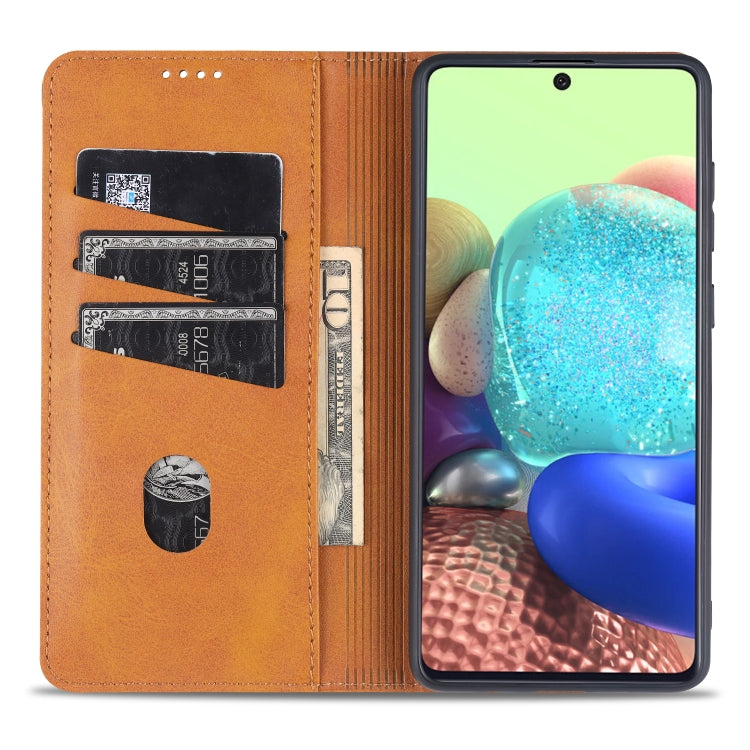 AZNS Magnetic Calf Texture Horizontal Flip Leather Case with Card Slots & Holder & Wallet, For Samsung Galaxy A51, For Samsung Galaxy A71, For Samsung Galaxy Note 10 Lite