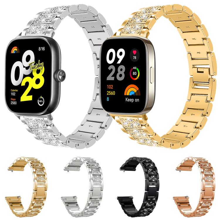 xDfind Diamond Jewelry Stainless Steel Watch Band, For Xiaomi Band 9 Pro / Redmi Watch 6 / 5, For Xiaomi Smart Band 10 / 9 / 8 / NFC 14mm, For Redmi Watch 3 Active / Lite 20mm, For Redmi Watch 3 20mm
