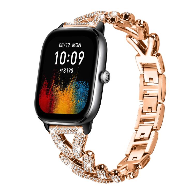 xDfind Small Twist Diamond Metal Watch Band, 20mm For Amazfit Bip U / Bip Lite / Bip 3 Pro, 20mm For Amazfit GTS4 Mini/3/2 /2e/2 Mini, 20mm For Xiaomi Haylou RS4 Plus LS11 / LS12, 20mm For Ticwatch GTH / E3 / E / 2...