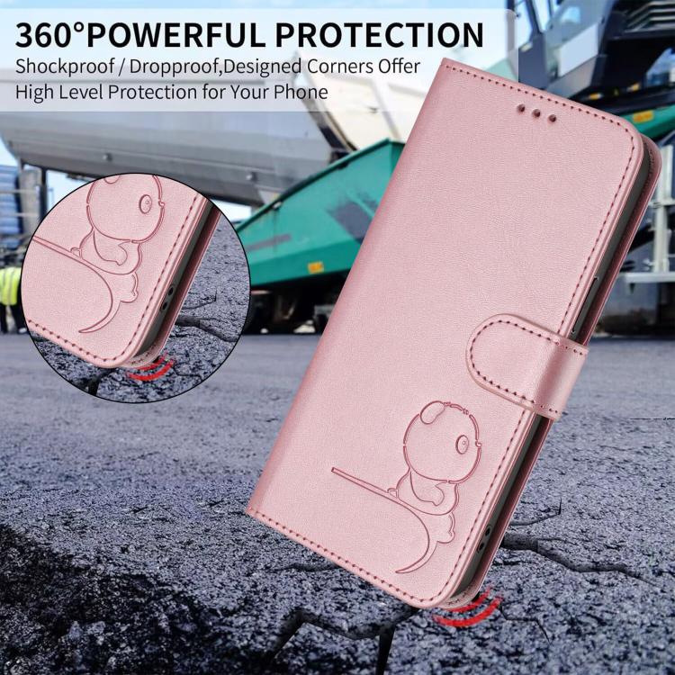 Litter Panda Embossing RFID Leather Phone Case with Lanyard, For iPhone 11 Pro Max, For iPhone 11, For iPhone 11 Pro, For iPhone X / XS