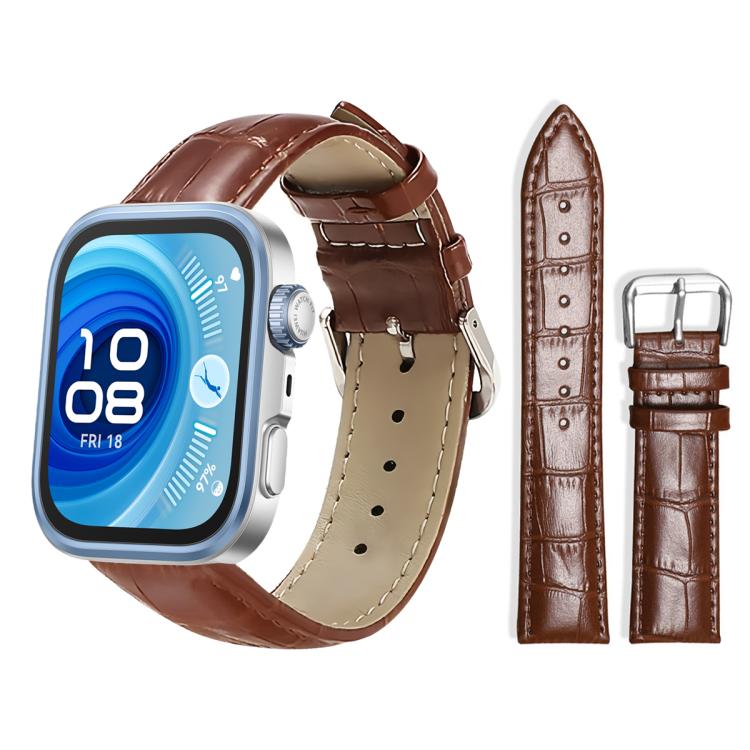 xDfind Bamboo Texture Pin Buckle Leather Watch Band, For Huawei Watch Fit 4 Pro / Fit 4 / Fit 3 20mm, For Huawei Band 10 / 9 / 8 14mm, For Huawei Watch D2 22mm