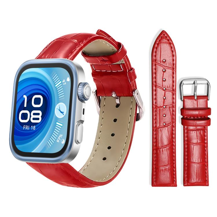 xDfind Bamboo Texture Pin Buckle Leather Watch Band, For Huawei Watch Fit 4 Pro / Fit 4 / Fit 3 20mm, For Huawei Band 10 / 9 / 8 14mm, For Huawei Watch D2 22mm
