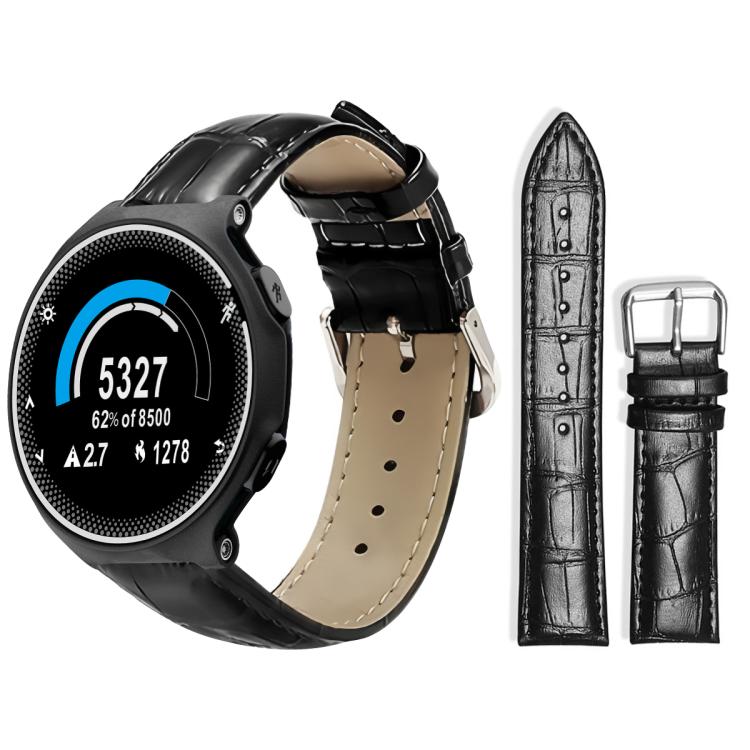 xDfind Bamboo Texture Pin Buckle Leather Watch Band, For Garmin Forerunner 220/735/735XT/230/235 20mm, For Garmin Forerunner 35/30/35j 20mm