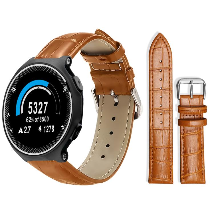 xDfind Bamboo Texture Pin Buckle Leather Watch Band, For Garmin Forerunner 220/735/735XT/230/235 20mm, For Garmin Forerunner 35/30/35j 20mm