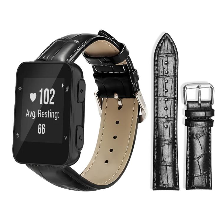 xDfind Bamboo Texture Pin Buckle Leather Watch Band, For Garmin Forerunner 220/735/735XT/230/235 20mm, For Garmin Forerunner 35/30/35j 20mm