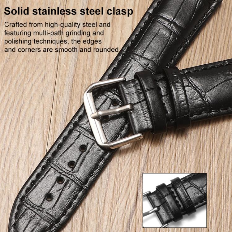 xDfind Bamboo Texture Pin Buckle Leather Watch Band, For Garmin Forerunner 220/735/735XT/230/235 20mm, For Garmin Forerunner 35/30/35j 20mm