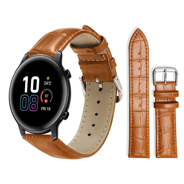 xDfind Bamboo Texture Pin Buckle Leather Watch Band, 20mm For Honor Watch ES / Magic Watch2 42mm