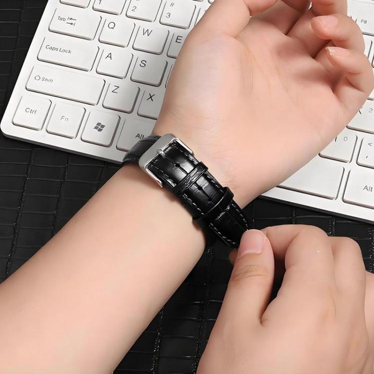 xDfind Bamboo Texture Pin Buckle Leather Watch Band, 20mm For Ticwatch GTH / E3 / E / 2, 22mm For Ticwatch Pro X / Pro3 / Pro / GTX / E2