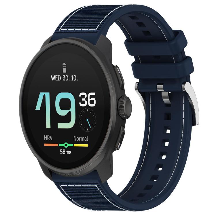 xDfind Hybrid Nylon Braid Silicone Watch Band, 22mm For Suunto Race S / Race / 9 Peak