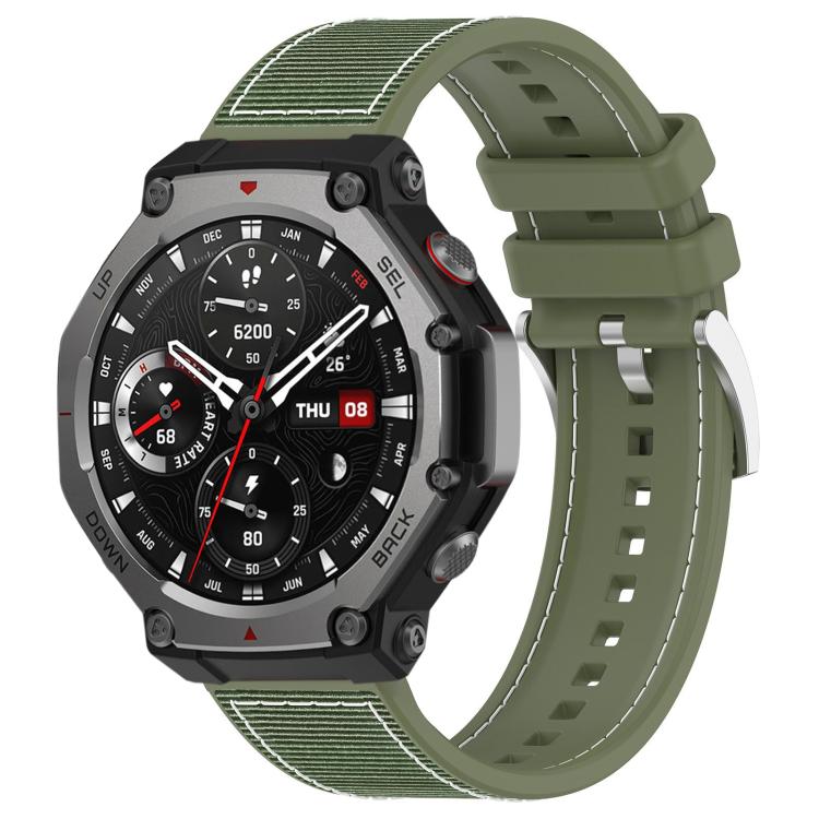 xDfind Hybrid Nylon Braid Silicone Watch Band, For Amazfit T-Rex 3 22mm