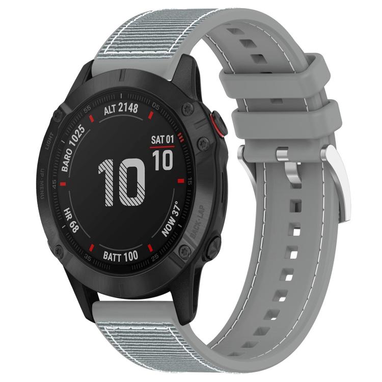 xDfind Hybrid Nylon Braid Silicone Watch Band, For Garmin Fenix 8/7X/6X/5X 26mm, For Garmin Fenix 8/7/6/5 22mm, For Garmin Forerunner 220/235/735/735XT 20mm, For Garmin Forerunner 35/30/35J 20mm