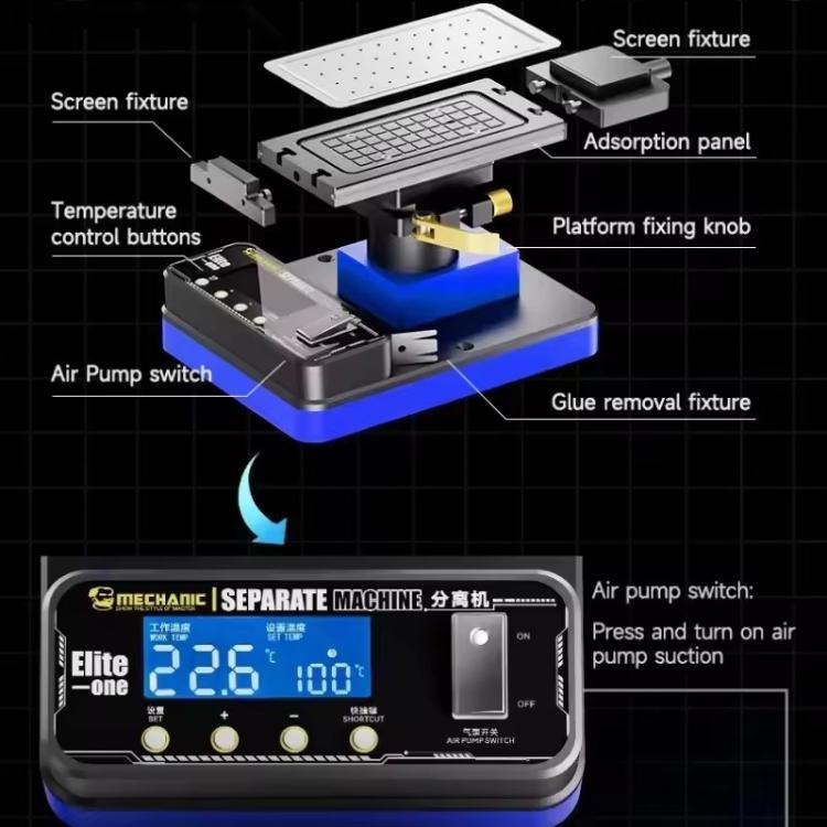 Mechanic Elite One 360 Rotating Screen Separate Machine Built-in Vacuum Pump, US Plug, EU Plug, UK Plug