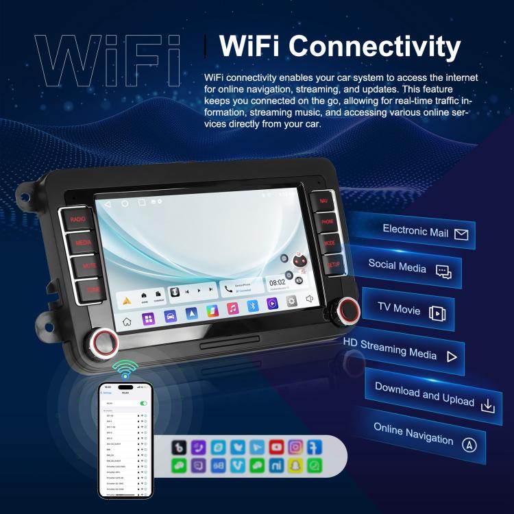 For Volkswagen Android 15 9 inch Screen Car Player Car Central Control Navigation, Standard, Standard+AHD+Microphone