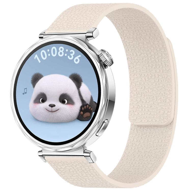 xDfind Flat Head Litchi Texture Magnetic Silicone Watch Band, 14mm, 18mm