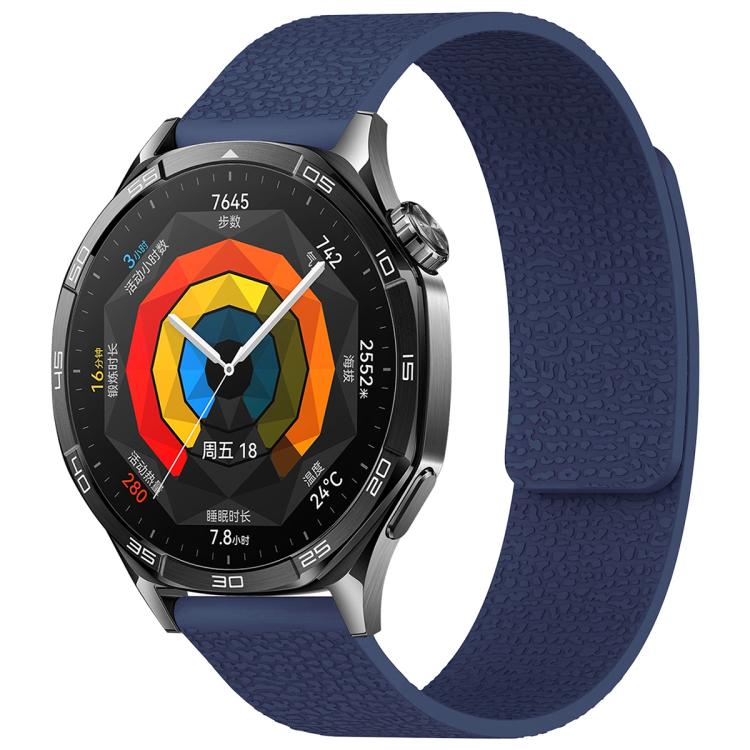 xDfind Flat Head Litchi Texture Magnetic Silicone Watch Band, 14mm, 18mm