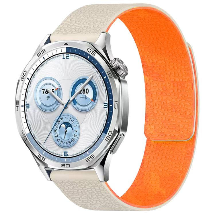 xDfind Flat Head Litchi Texture Magnetic Silicone Watch Band, 20mm, 22mm