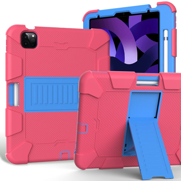 Shockproof Two-Color Silicone Protective Case with Holder, For iPad Air 2022 / 2020 10.9, For Samsung Galaxy Tab A7 (2020) T500/T505