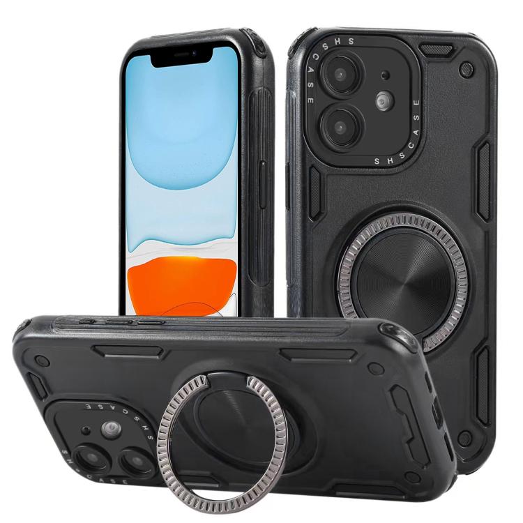 Three-core Mecha 360 Degree Rotation Magnetic Holder Phone Case, For iPhone 12, For iPhone 12 Pro, For iPhone 11