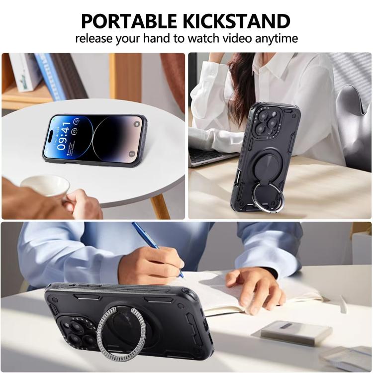 Three-core Mecha 360 Degree Rotation Magnetic Holder Phone Case, For iPhone 12, For iPhone 12 Pro, For iPhone 11