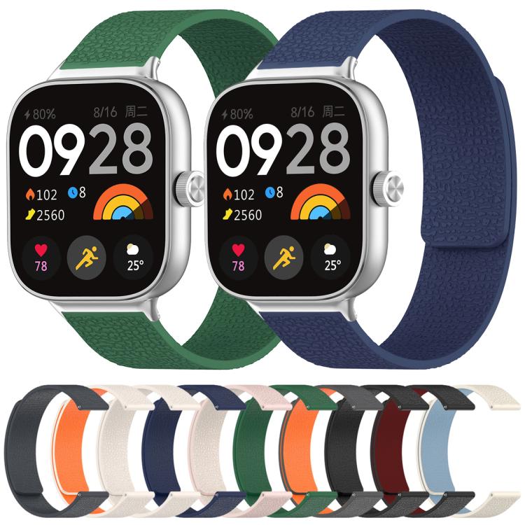 xDfind Litchi Texture Magnetic Silicone Watch Band, For Redmi Watch 6 / 5 / Xiaomi Band 9 Pro, For Xiaomi Smart Bnad 10 / 9 / 8