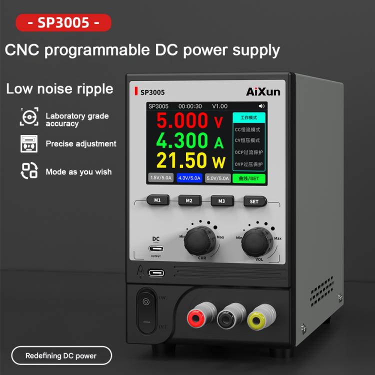 Aixun SP3005 Intelligent Interconnection CNC Programmable DC Power Supply, Aixun SP3005 EU Plug