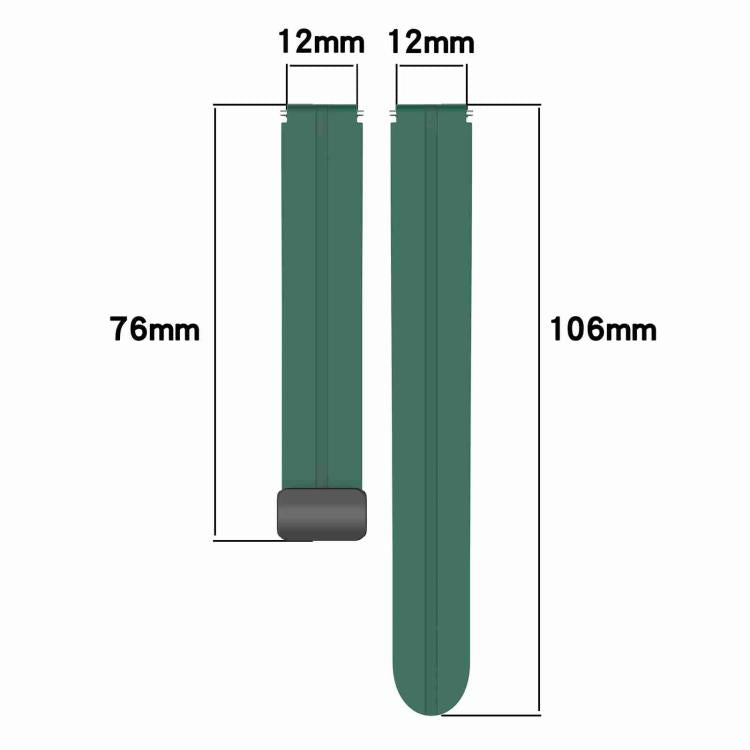xDfind Folding Buckle Silicone Watch Band, 12mm