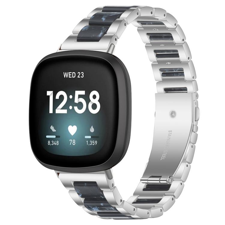 xDfind Three Beads Metal Resin Watch Band, For Fitbit Versa 4 / 3 / Sense 2 / Sense