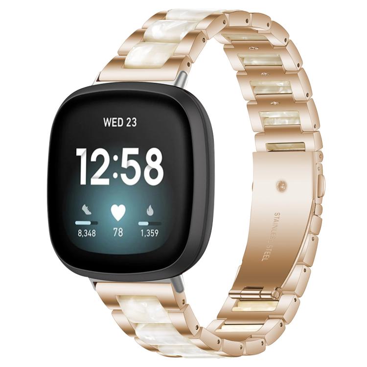 xDfind Three Beads Metal Resin Watch Band, For Fitbit Versa 4 / 3 / Sense 2 / Sense