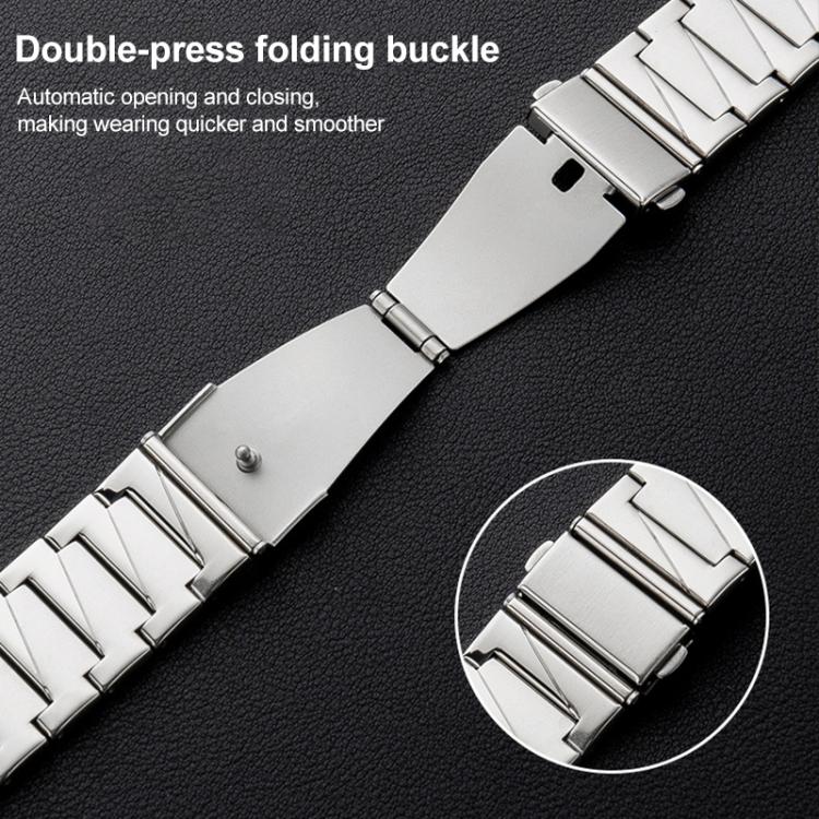 xDfind Stepped Stainless Steel Watch Band, 22mm