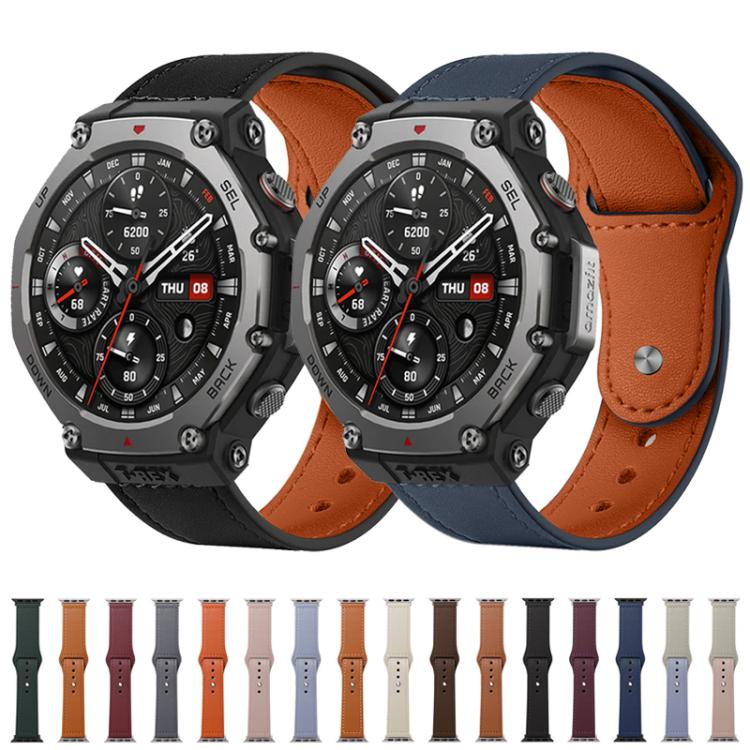 xDfind Rivet Buckle Genuine Leather Watch Band, 22mm