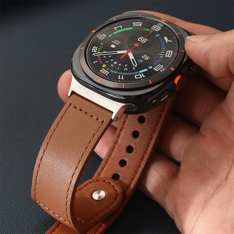 xDfind Rivet Buckle Genuine Leather Watch Band, 22mm