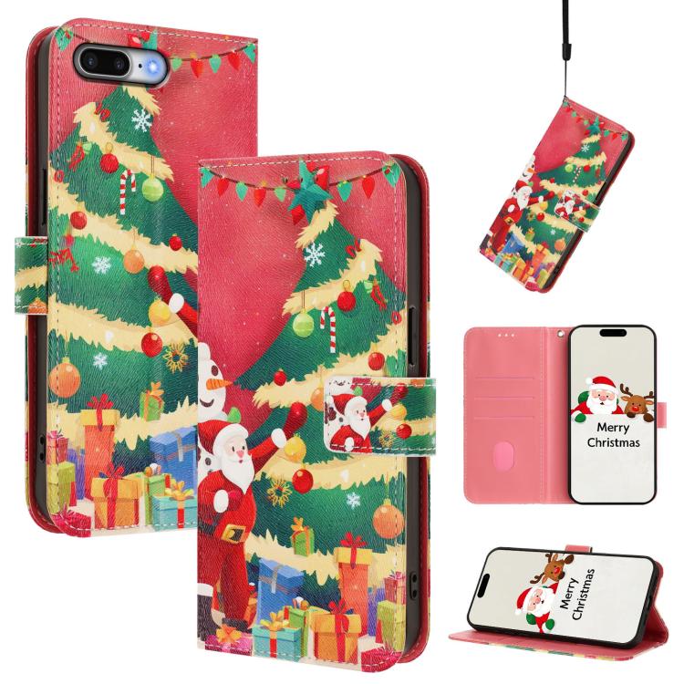 Christmas Series Buckle Leather Phone Case with Hand Strap, For iPhone XR, For iPhone XS Max, For iPhone 8 Plus / 7 Plus